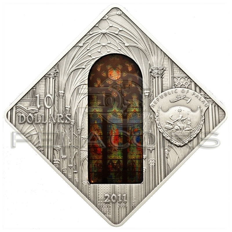 Palau 2011 10$ St. Patrick New York Sacred - Art Holy Windows