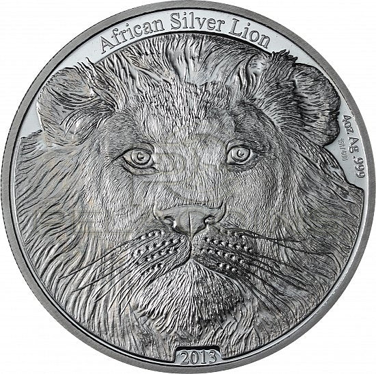 Congo 2013 5000 Francs CFA African Lion 4oz