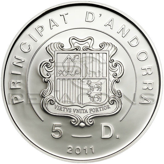 Andora 2011 5 Dinar Beatyfikacja Jana Pawła II + Hologram