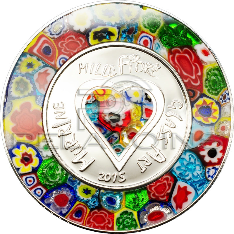 Cook Islands 2015 5$ Murrine Millefiori Glass Art