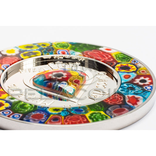 Cook Islands 2015 5$ Murrine Millefiori Glass Art