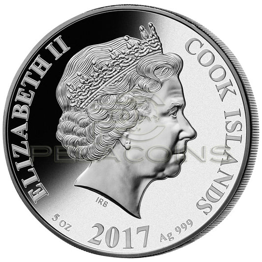 Cook Islands 2017 25$ Mother of Pearl - Lunar Year of the Rooster 5oz / Rok Koguta