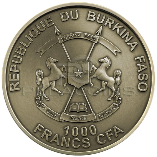 Burkina Faso 2016 1000 Francs Copernicus with 5 Meteorites Moon, Mars, Mercury