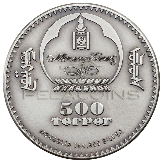 Mongolia 2016 500 Togrog Evolution of Life 2016 - Trilobite 1oz silver