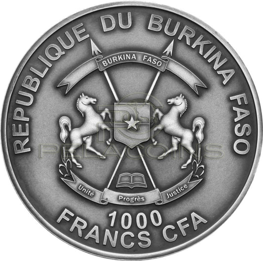 Burkina Faso 2016 1000 Francs World of Evolution - Selachii 1oz