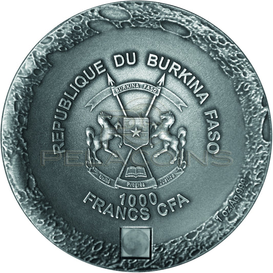 Burkina Faso 2016 1000 Francs Lunar Meteorite - Moon NANO Chip 1oz