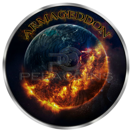 Canada 2016 5$ Maple Leaf Panda Privy Proof - Grim Reaper Armageddon 1oz Ruthenium plated Color