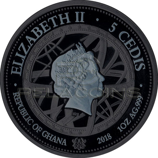 Ghana 2018 5 Cedis Galileo Galilei 1oz