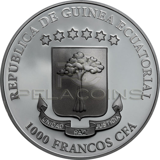 Equatorial Guinea 2019 1000 Francs LUNA SANGRE Blood Moon Crystal Skull 1oz
