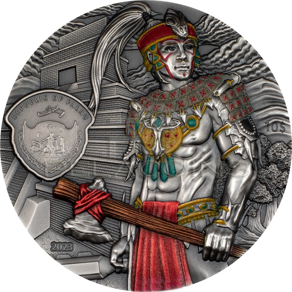 Palau 2023 10$ Mayans Tikal & Warrior - Lost Civilizations 2oz Silver Coin