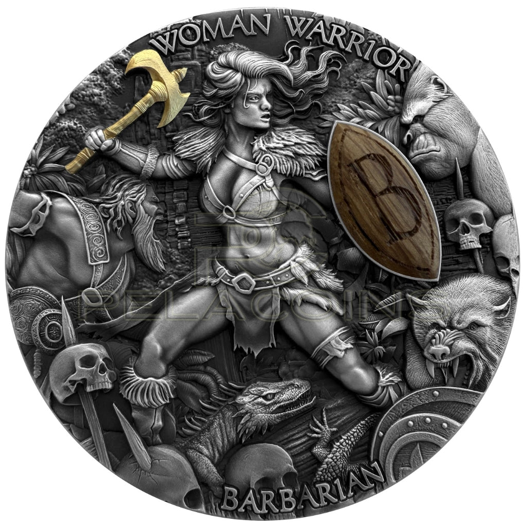 Niue Island 2024 5$ Woman Warrior V - Barbarian 2oz