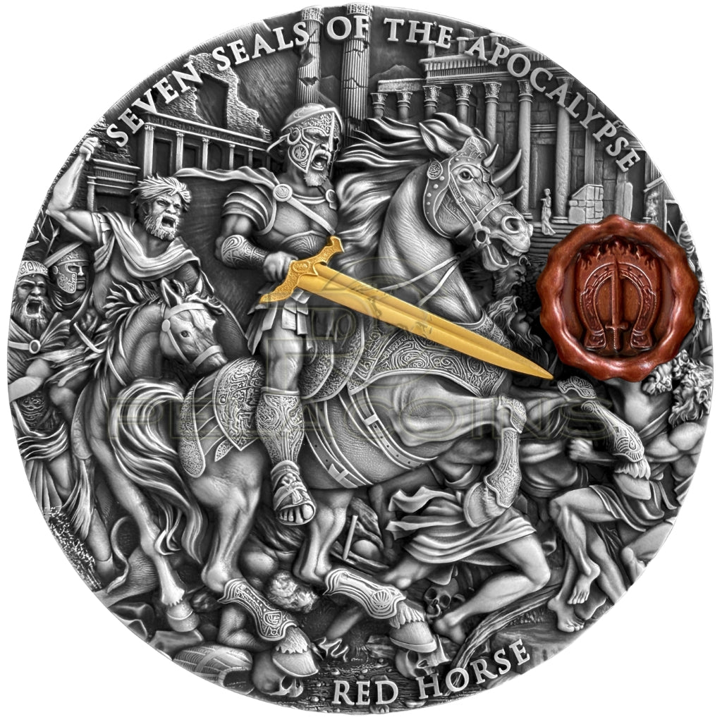 Niue 2025 7 Dollars Seven Seals of the Apocalypse - Red Horse 3oz