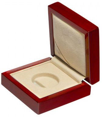 Drewniane pudełko do monety o średnicy 60 mm