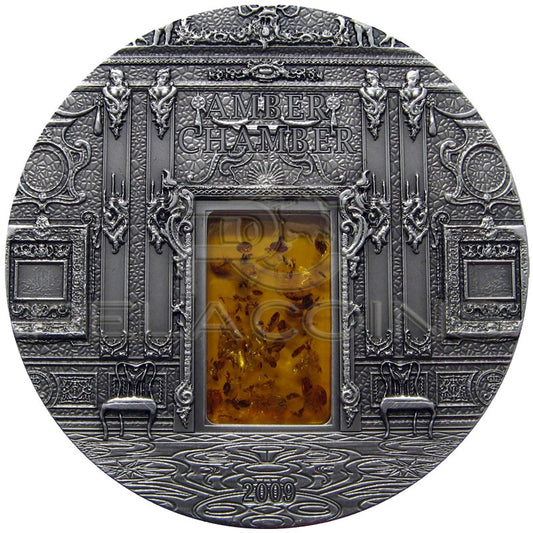 Palau 2009 10$ Mineral Art - Amber Chamber - Komnata Bursztynowa