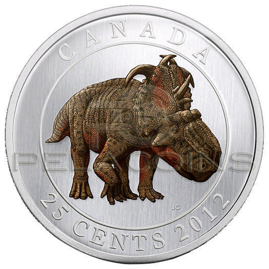 Canada 2012 25 cent Pachyrhinosaur,us Dinosaur Glow in the Dark