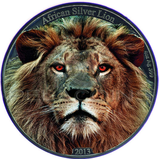 Congo 2013 5000 Francs African Lion Antique finish Kolor 4oz