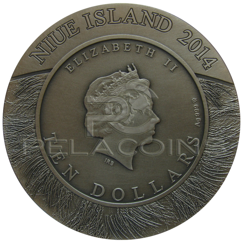 Niue Island 2014 10$ Wildlife Family - African Buffalo 4oz