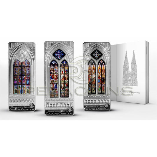 Cook Island 2014 20$ Windows of Heaven Giants Cologne 3 x 3 Oz Silver Coin Set