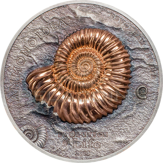 Mongolia 2015 500 Togrog Evolution of Life 2015 – Ammonite 1oz silver