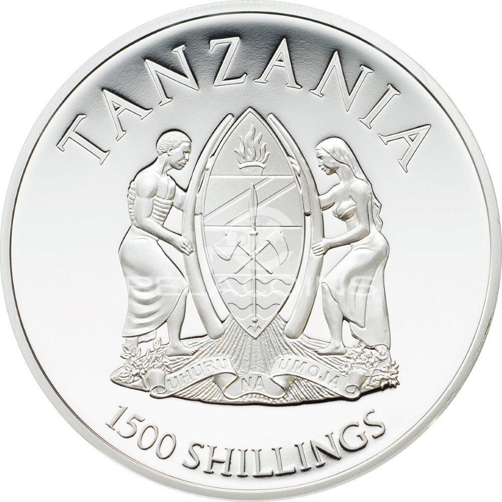 Tanzania 2016 1500 Francs The Black Panther - Rare Wildlife 2oz