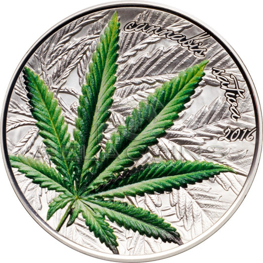 Benin 2016 1000 Francs Marihuana - Cannabis Sativa High Relief 1oz