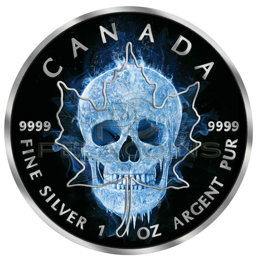 Canada 2017 5$ Maple Leaf - Ice Skull 1oz Black Ruthenium, Color