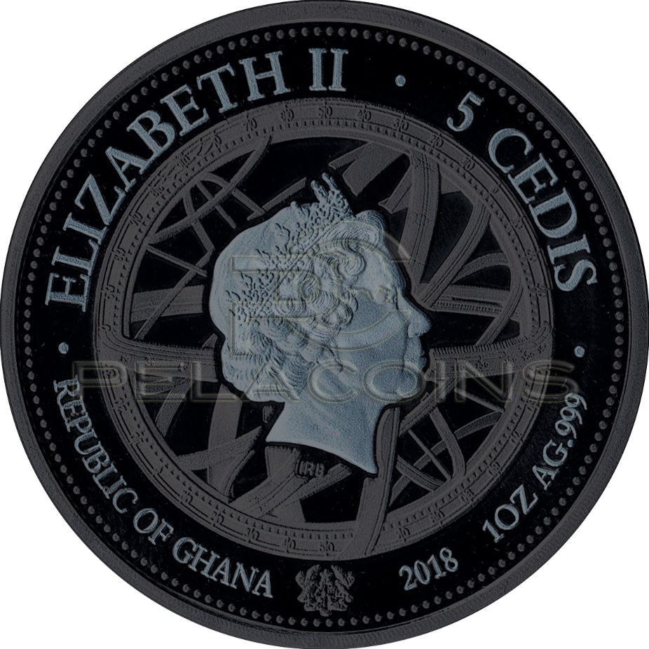 Ghana 2018 5 Cedis Galileo Galilei 1oz
