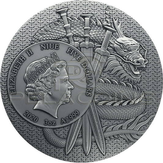 Niue 2020 5$ Zhang Fei Warriors of Ancient China 3oz