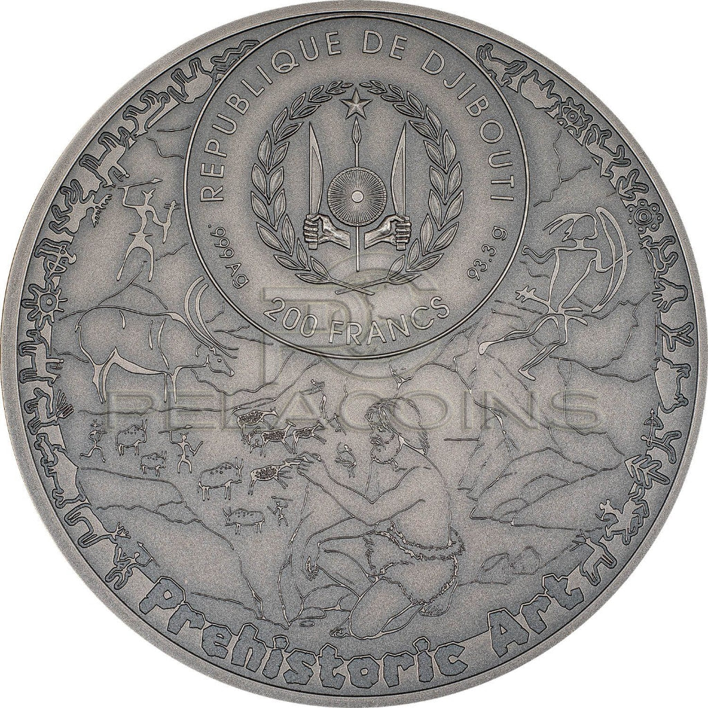 Djibouti 2023 200 Francs Abourma Rock Art – Prehistoric Art 3oz