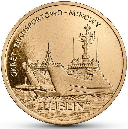 2 zł, Polskie okręty - Okręt transportowo-minowy Lublin, 2013