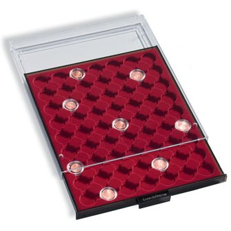 Kaseta MB CAPS 19 na monety 2 Euro Cent w kapslach + szuflada w kolorze dymnym