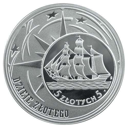 10 zł, Dzieje złotego - żaglowiec (2 zł i 5 zł z 1936 r.), 2005