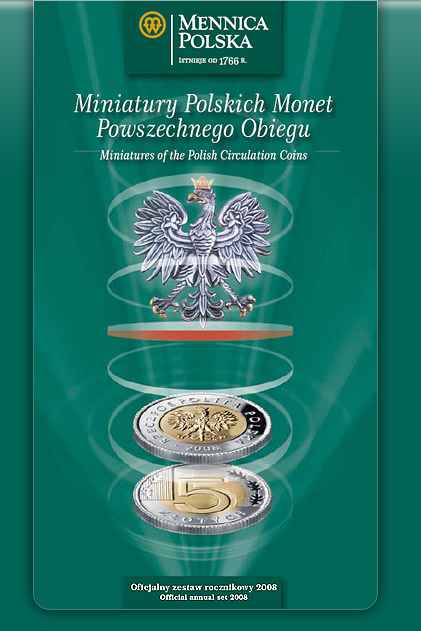 Miniatury Polskich Monet Powszechnego Obiegu - 9 monet, 2008